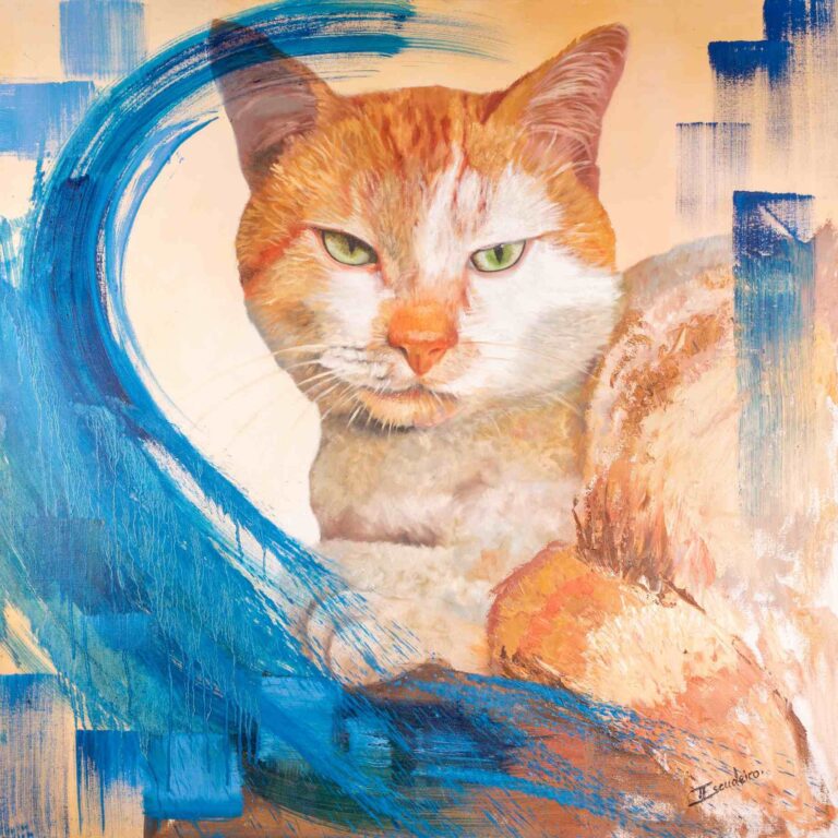 pintura retrato do gato Bruce